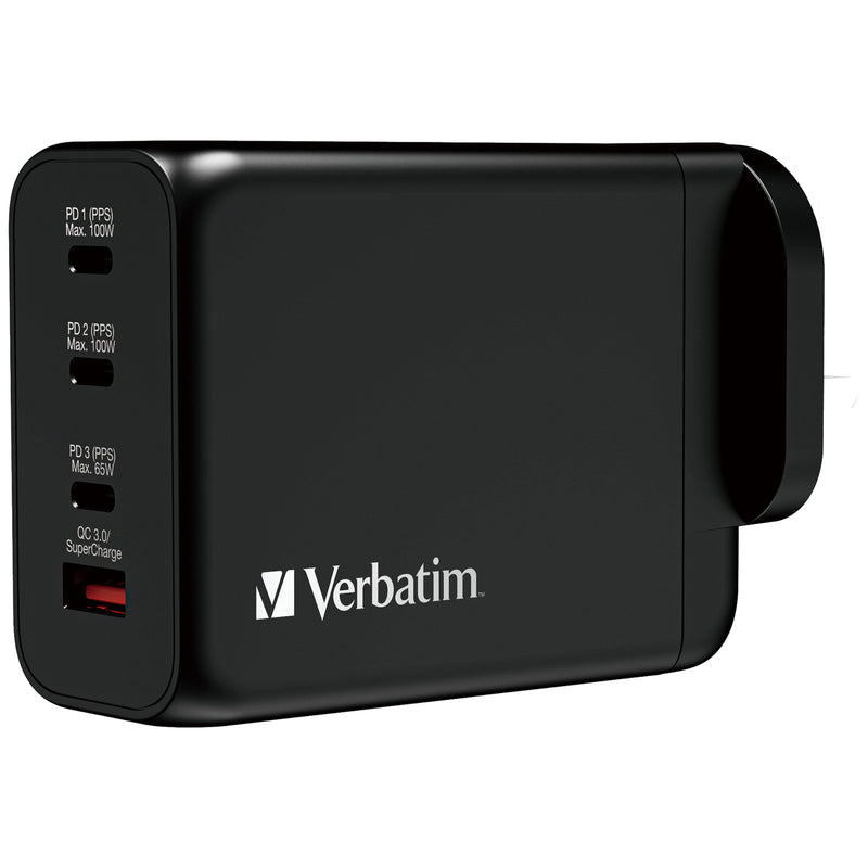 VERBATIM 4 Port 200W PD 3.0 & QC 3.0 GaN Charger