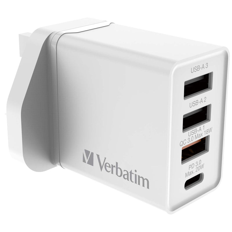 VERBATIM 4 Port 30W PD & QC 3.0 USB Charger