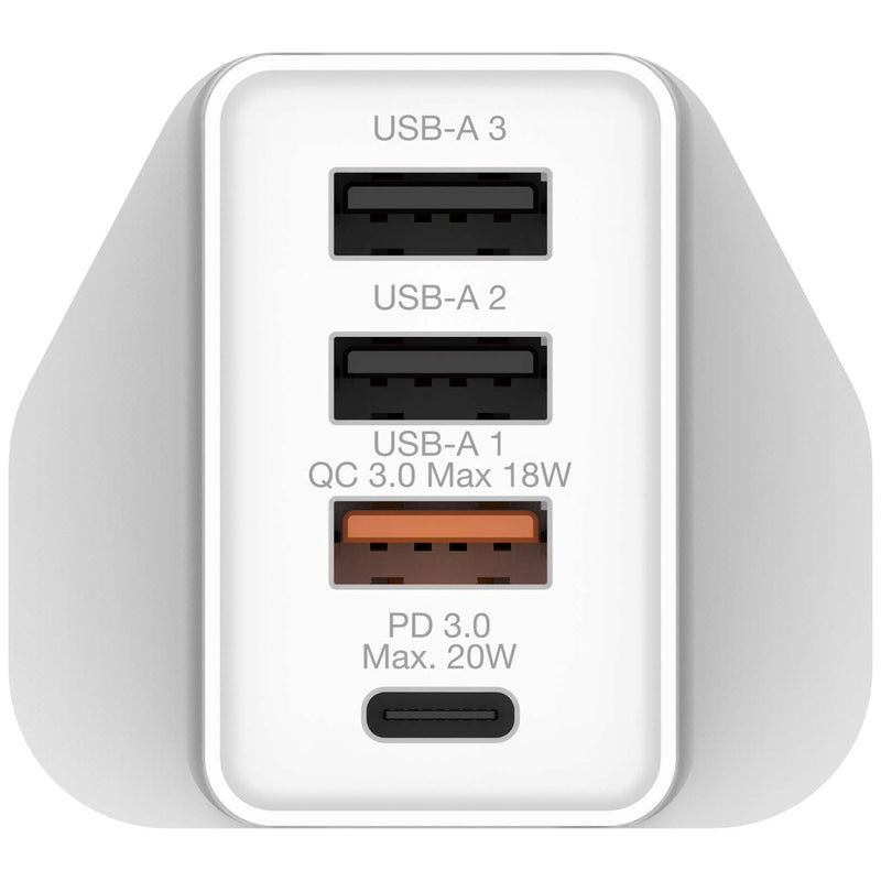 VERBATIM 4 端口 30W PD & QC 3.0 USB 充電器