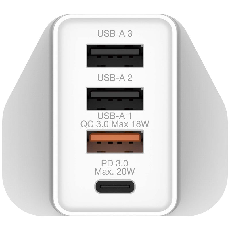 VERBATIM 4 端口 30W PD & QC 3.0 USB 充電器