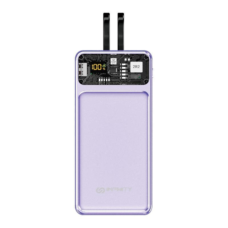 Infinity TN12 12000mAh Transparent Power Bank With Dual Built-in Cable