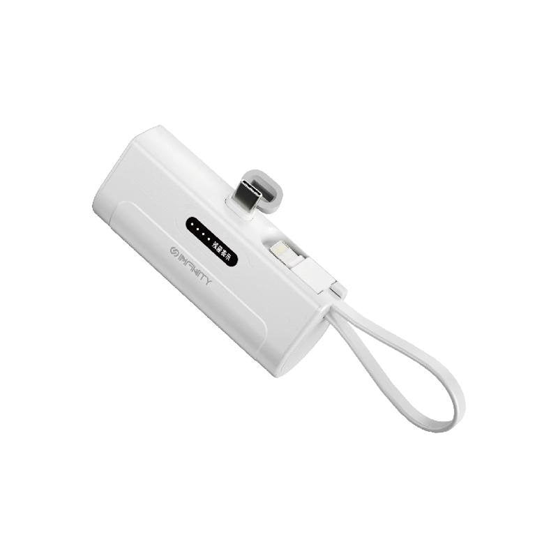 Infinity P60C 6000mAh Mini Power Bank with Type-C Connector and iPhone Cable