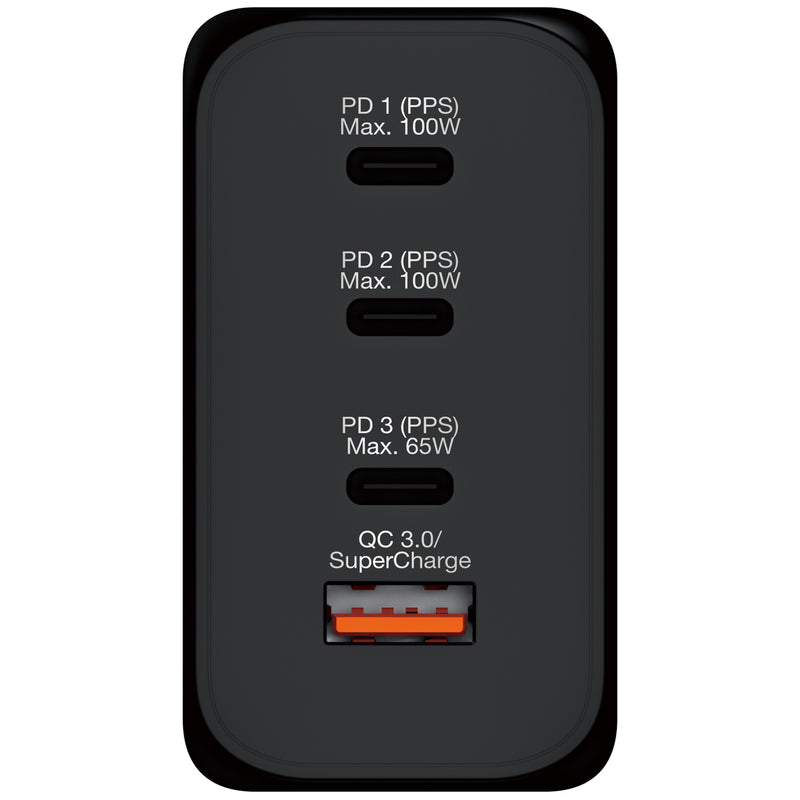 VERBATIM 4端口200W連無線充電GaN充電器