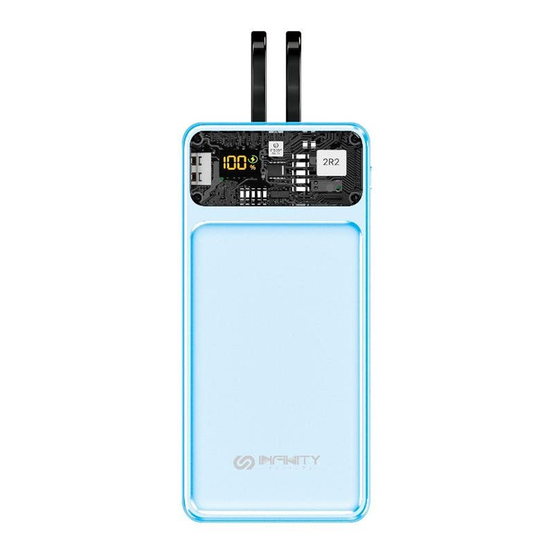 Infinity TN12 12000mAh Transparent Power Bank With Dual Built-in Cable