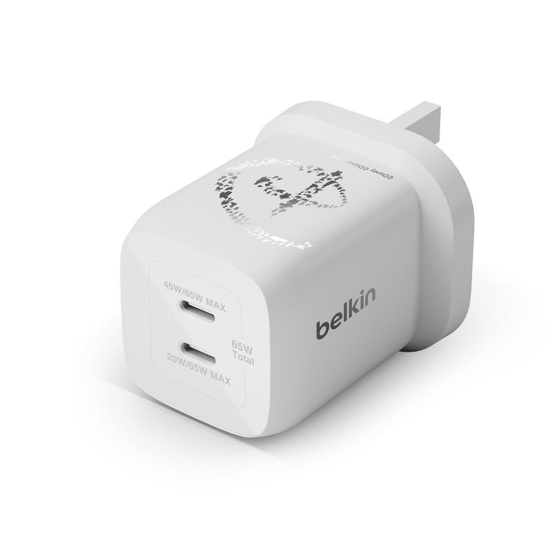 BELKIN 貝爾金 BoostCharge Pro 雙 USB-C® GaN PPS 65W 快速家用式充電器