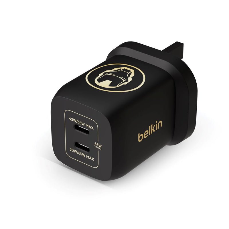 BELKIN 貝爾金 BoostCharge Pro 雙 USB-C® GaN PPS 65W 快速家用式充電器