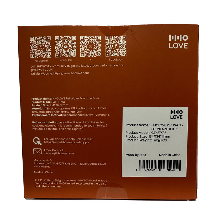 HHOLove 寵物飲水機濾芯 (一盒三片) CT-FTKRF