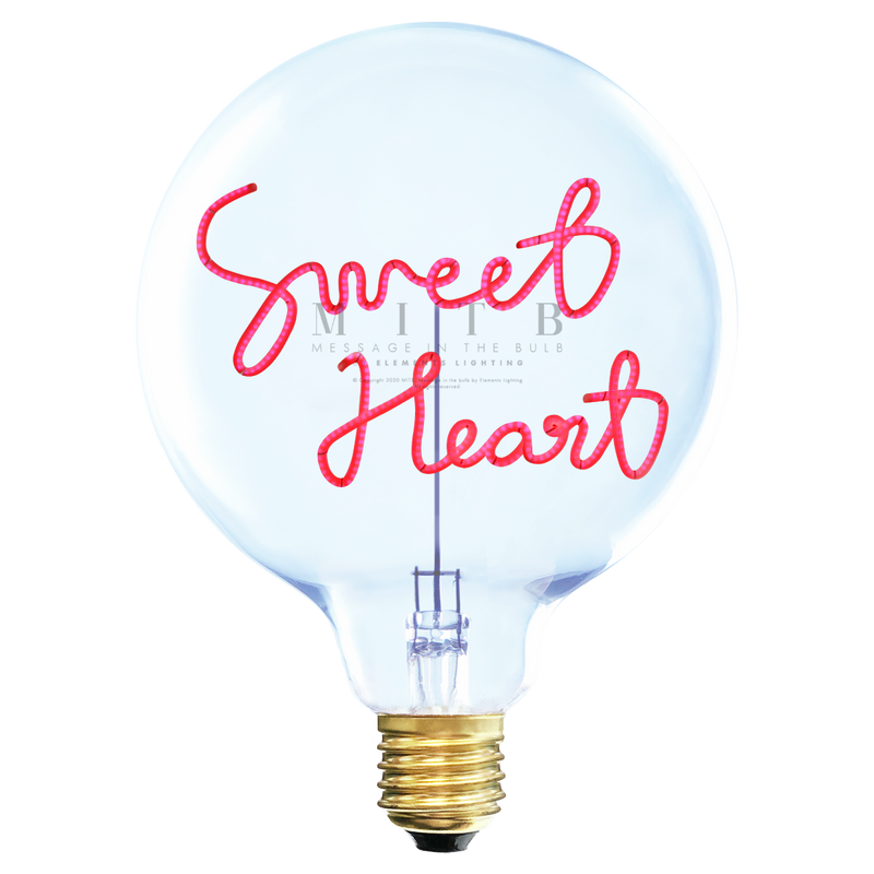Message in the Bulb SWEET HEART Decoration Light Bulb