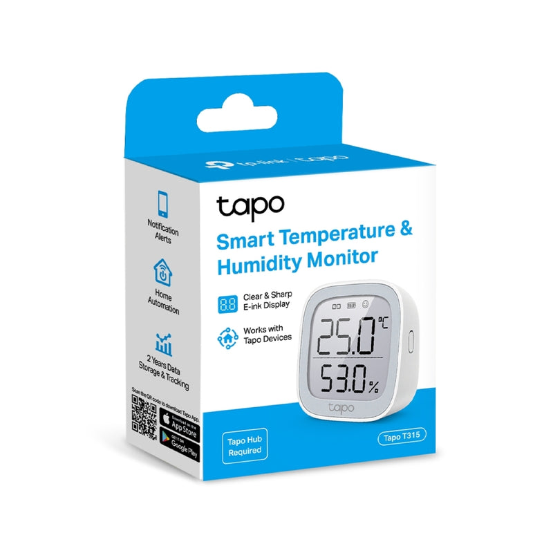 TP-Link Tapo T315 Smart Temperature & Humidity Monitor (Tapo Smart Hub H200 is required)