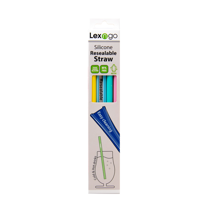 Lexngo Pack of 4pcs, Resealable Reusable Straw