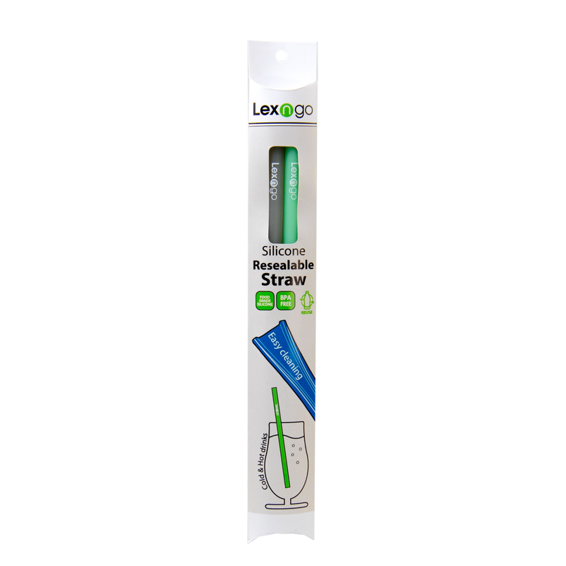 Lexngo Pack of 2pcs, Resealable Reusable Straw
