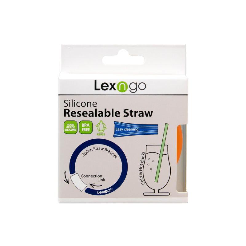 Lexngo Silicone Resealable Reusable Straw Bracelet