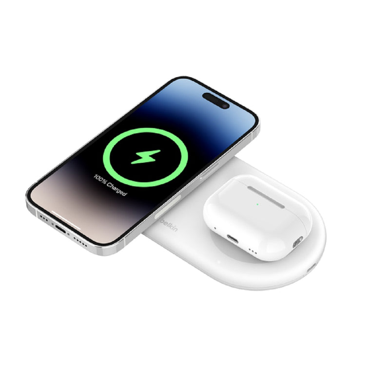 BELKIN BoostCharge Pro 2-in-1 Magnetic Wireless Charging Pad with Qi2 15W