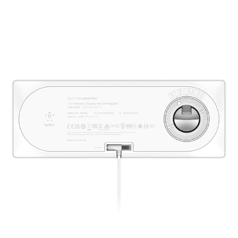 BELKIN BoostCharge Pro 3-in-1 Wireless Charging Pad with Official MagSafe Charging 15W