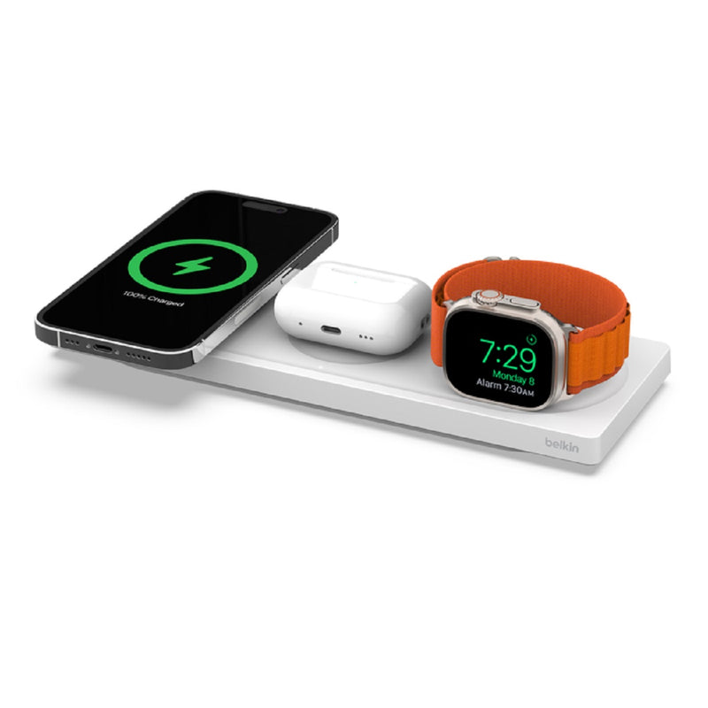 BELKIN BoostCharge Pro 3-in-1 Wireless Charging Pad with Official MagSafe Charging 15W