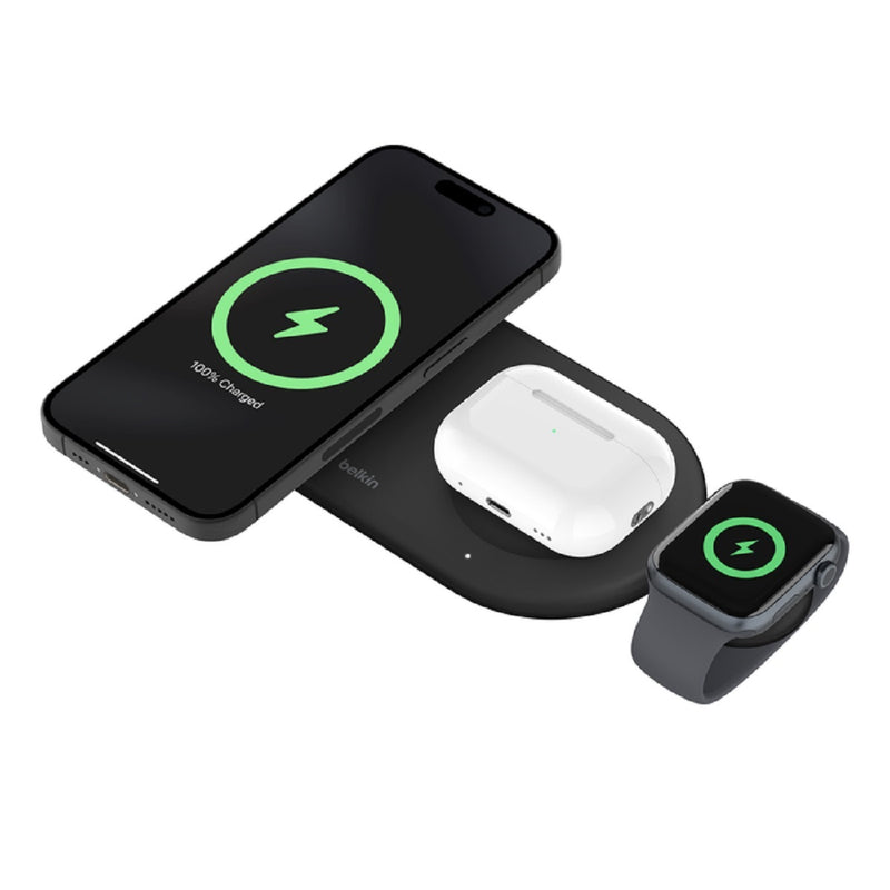 BELKIN BoostCharge Pro 3-in-1 Magnetic Wireless Charging Pad with Qi2 15W