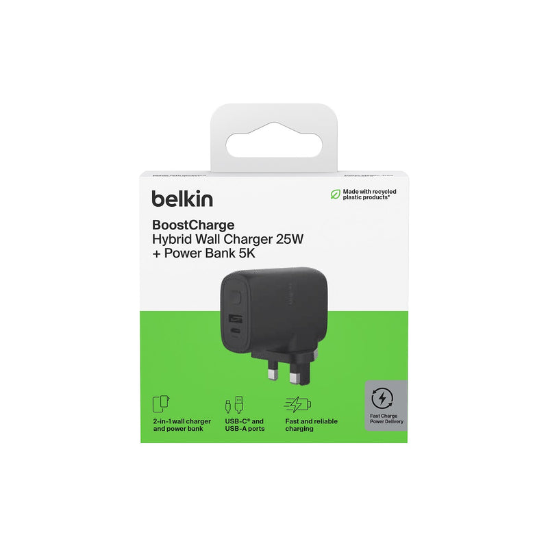 BELKIN 貝爾金 BoostCharge 混合家用充電器 25W + 行動電源 5K