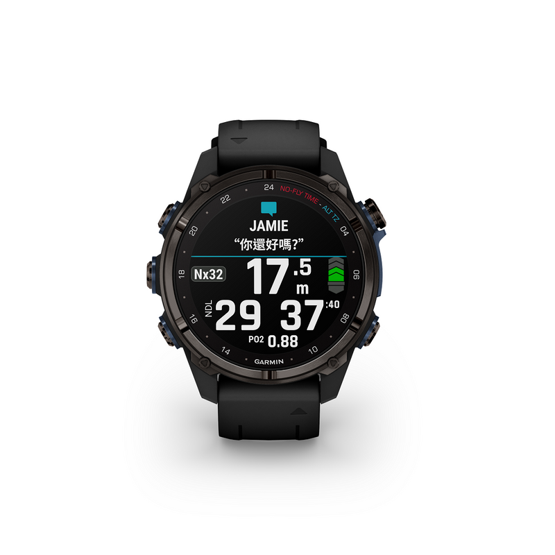GARMIN Descent MK3si Sapphire Carbon Gray DLC Titanium with Black Silicone – 43mm Smart Watch