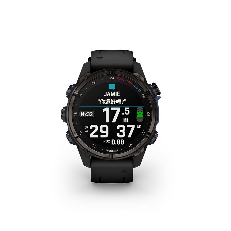 Garmin Descent MK3si Sapphire Carbon Gray DLC Titanium with Black Silicone – 43mm 智能手錶