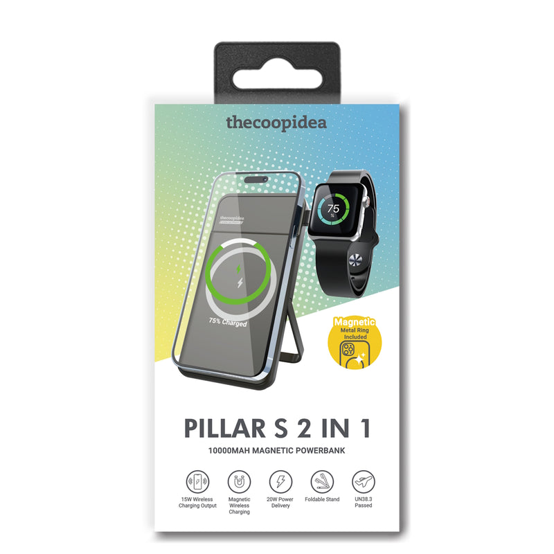 thecoopidea PILLAR S 2 in 1 10000mAh Magnetic Powerbank