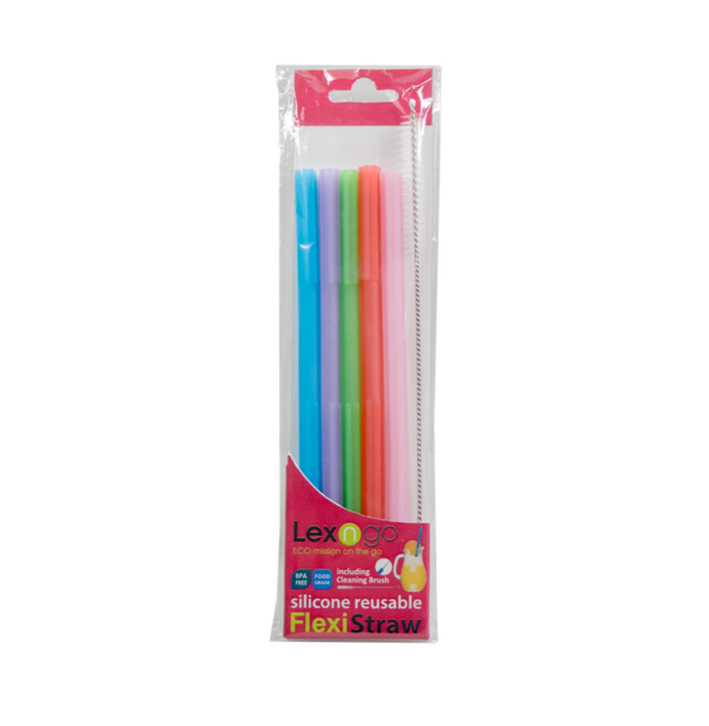 Lexngo Pack of 5pcs, Silicone Flexi Straw