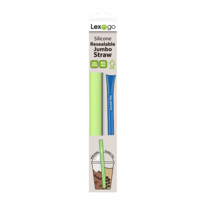 Lexngo Pack of 2pcs Silicone Resealable Jumbo Straw