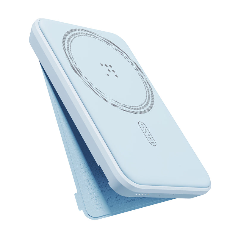 Voltme VOLTME MagPak 5K 可折疊磁吸無線便攜式充電器（兼容 MagSafe）- 淺藍
