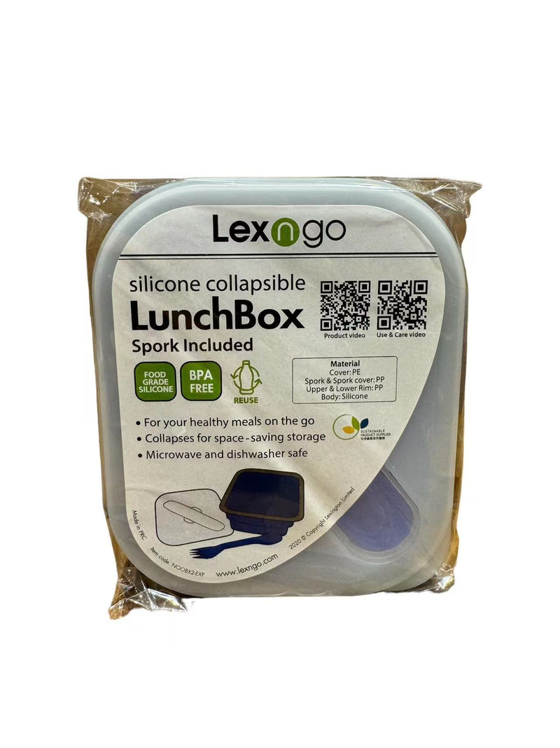 Lexngo 矽膠可摺疊麵條盒連餐具