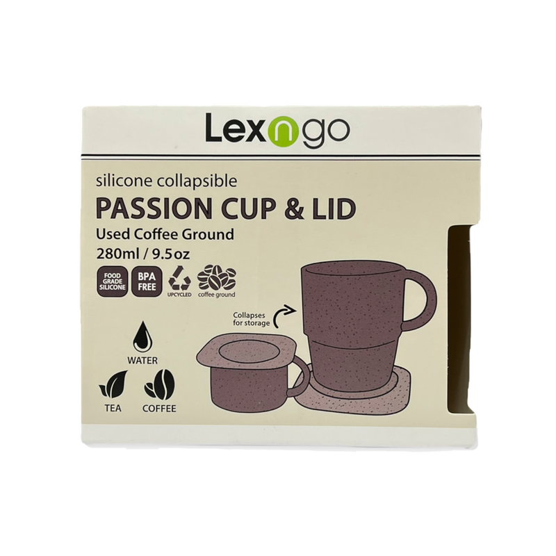 Lexngo 咖啡渣矽膠摺疊咖啡杯連碟
