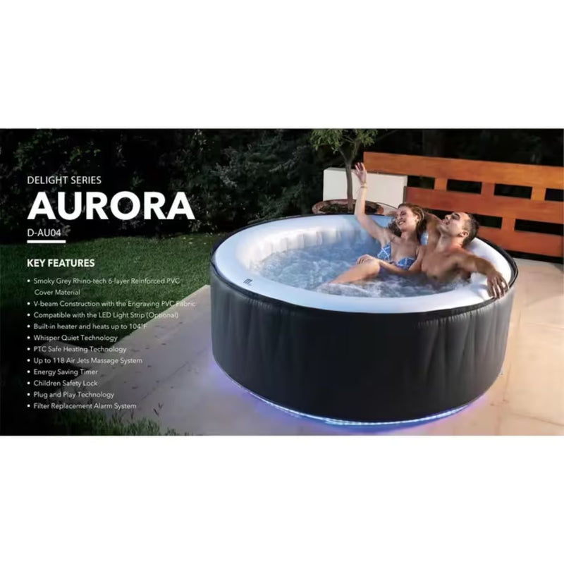 MSPA Aurora 6人變色可常溫/加熱充氣按摩水池