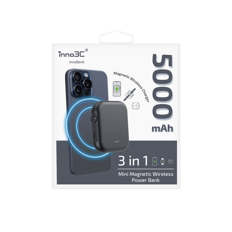 inno3C i-AW5 3 in 1 Mini Magnetic Wireless Power Bank