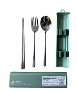 Lexngo SUS304 stainless steel Utensils set with ABS Case incl. Chopstick, Spoon & Fork
