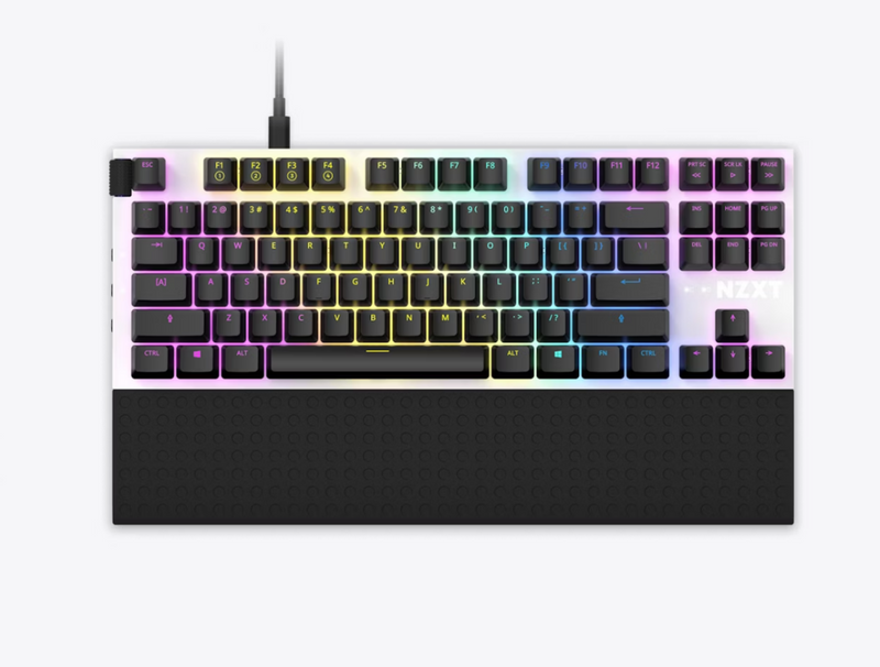 NZXT Function RGB Tenkeyless (TKL) Mechanical Keyboard - Hot-swappable Gateron Linear Red Switch