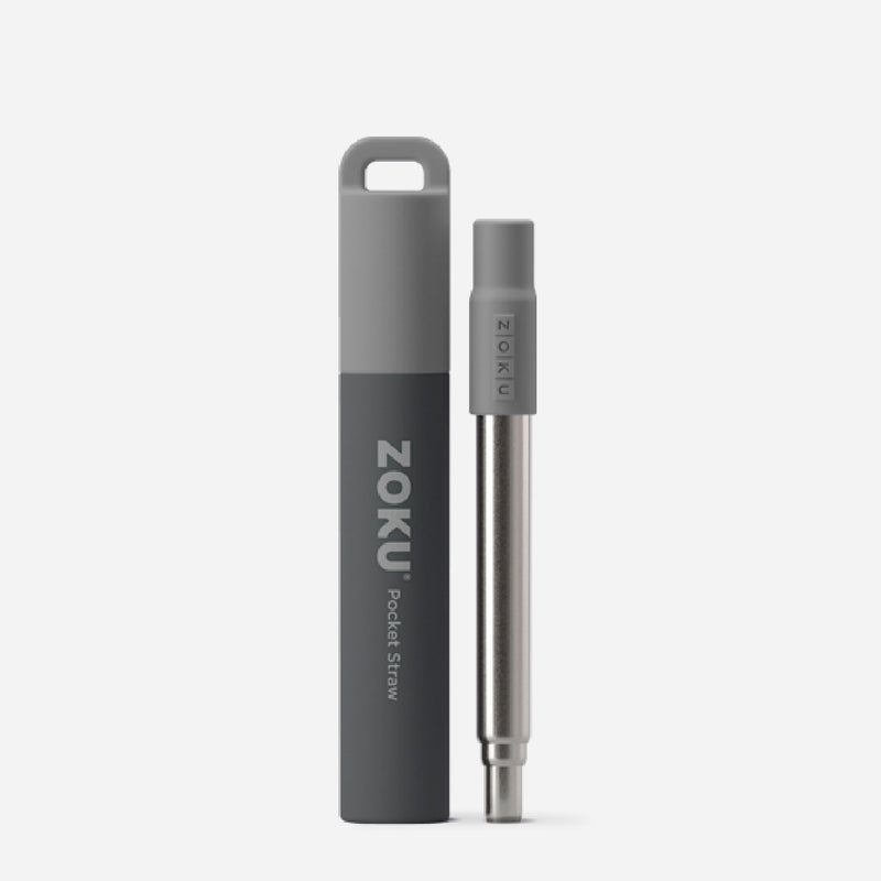 ZOKU Grey Two Tone Pocket Straw