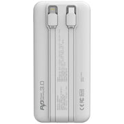 VERBATIM 10000mAh PD 3.0 和 QC 3.0 流動充電池連嵌入式充電線 移動電源