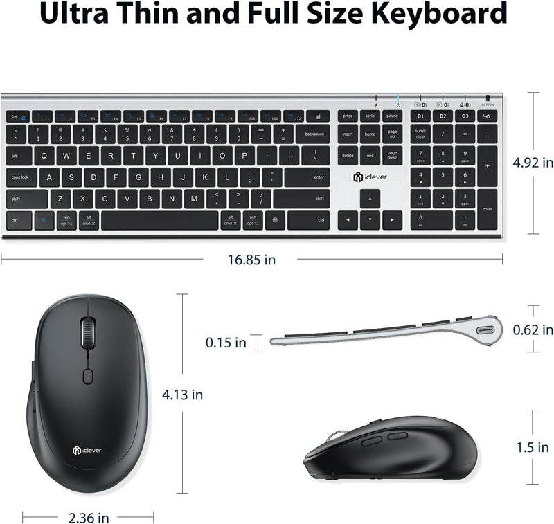 iClever IC-BK23-COMBO Bluetooth Keyboard and Mouse