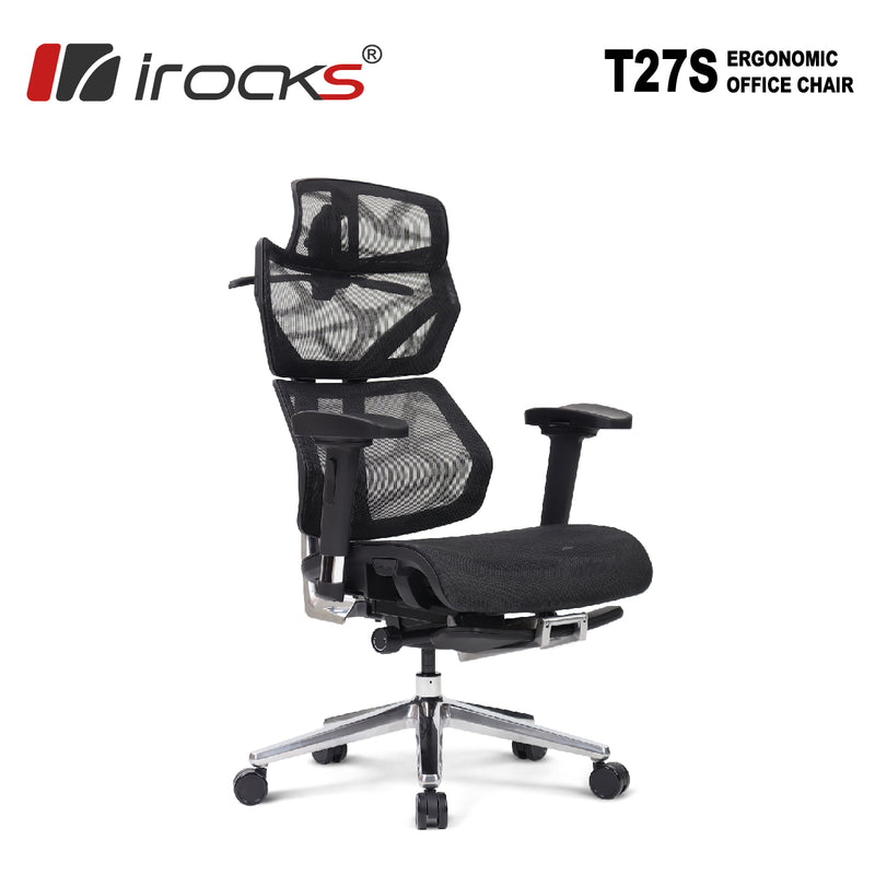 iRocks 艾芮克 T27S 雲岩網人體工學網椅 (摺疊腿托款)