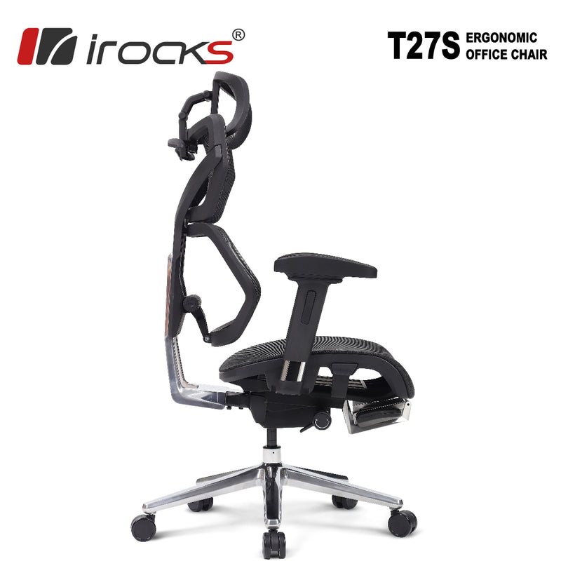 iRocks 艾芮克 T27S 雲岩網人體工學網椅 (摺疊腿托款)