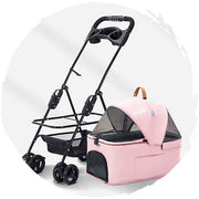 BELLO Car Basket Split Four-Wheel Universal Foldable Dog Trolley