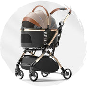 BELLO Aluminum Cart Basket Split Type Shock Absorbing Folding Pet Trolley (Load Weight: 15kg)