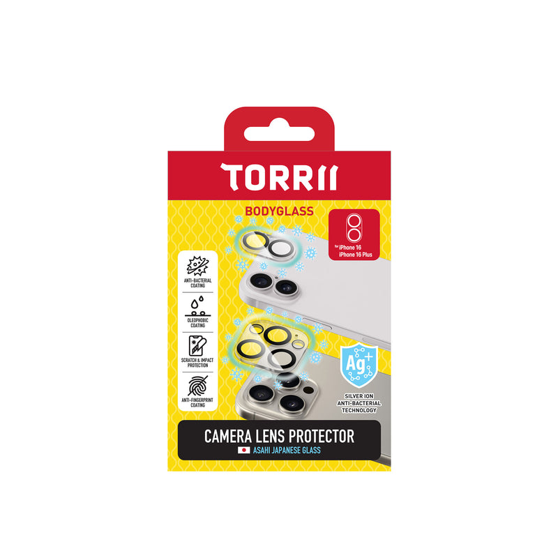 Torrii iPhone 16 / 16 Plus 抗菌塗層相機鏡頭玻璃保護貼
