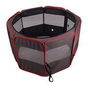 Petsfit Cat and Dog Portable Fence Foldable Pet Tent Delivery Room (Gray Red) M Size