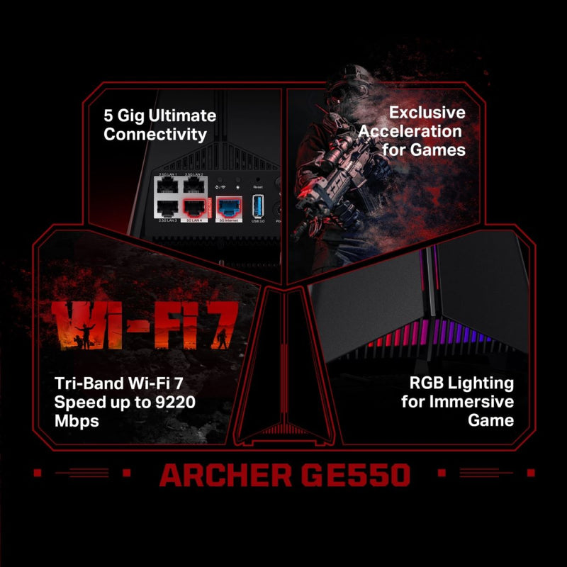 TP-Link Archer GE550 BE9300 Tri-Band Wi-Fi 7 電競路由器