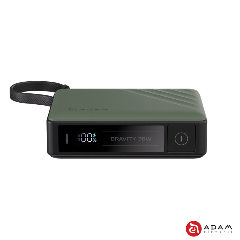 ADAM elements GRAVITY 30W Fast Charging Power Bank with Built-In Cable