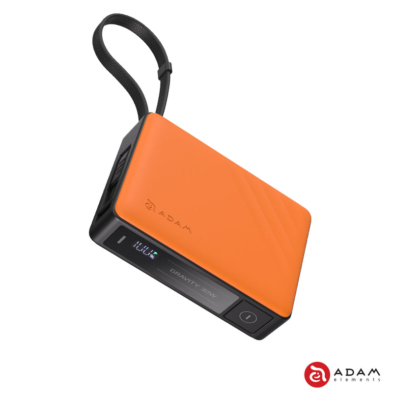 ADAM elements GRAVITY 30W Fast Charging Power Bank with Built-In Cable