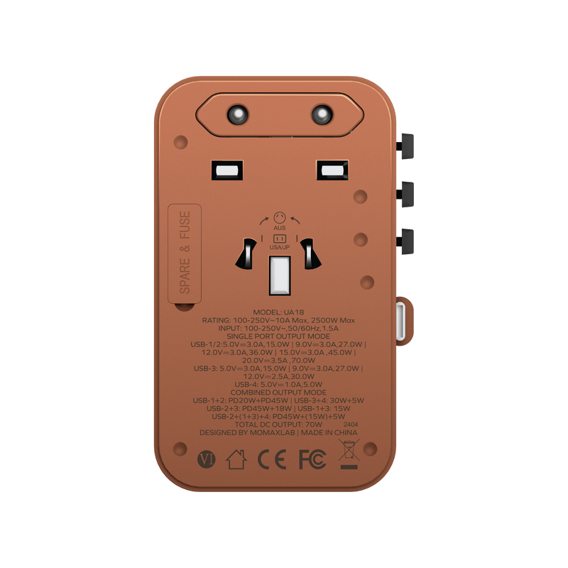 Momax 1-World+ 70W GaN 3-插口 旅行充電插座 充電器