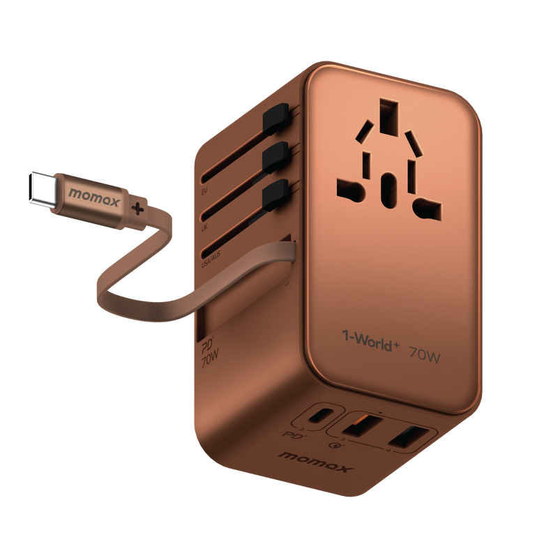 Momax 1-World+ 70W GaN 3-插口 旅行充電插座 充電器