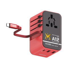 Momax 1-World+ 70W GaN 3-Port w/ Built-in USB-C Cable + AC Travel Adaptor - UA18 Power Charger