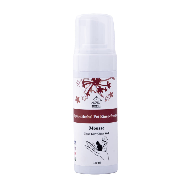 HOPET Organic Herbal Pet Rinse-Free Bath Mousse 150ml