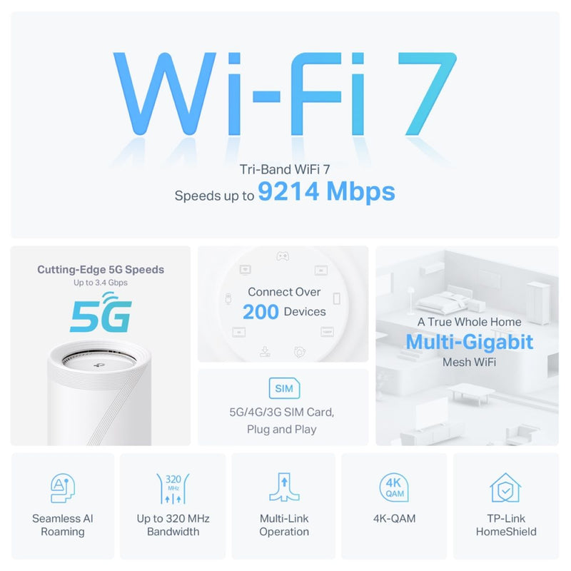 TP-Link Deco BE65-5G (一件裝) BE9300 5G Wi-Fi 7 Mesh 路由器